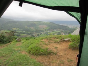 Looking down on Hendaye and the approaching grey clouds