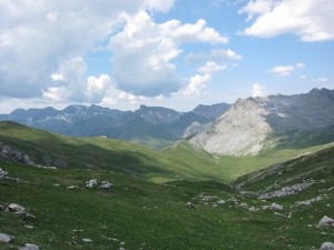 Looking south-west from Col de Pau into Spain