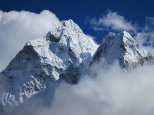 The north west face of Ama Dablam, viewed from above Dingboche