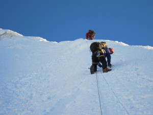 Rich and Mark on the ascent of Lobuje East